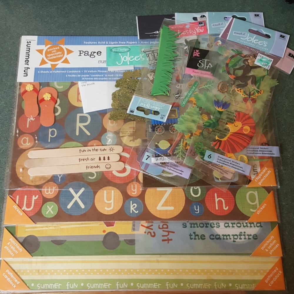 Summer Fun scrapbook kit and stickers